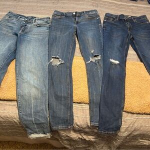 Women's Blue Distressed Jeans